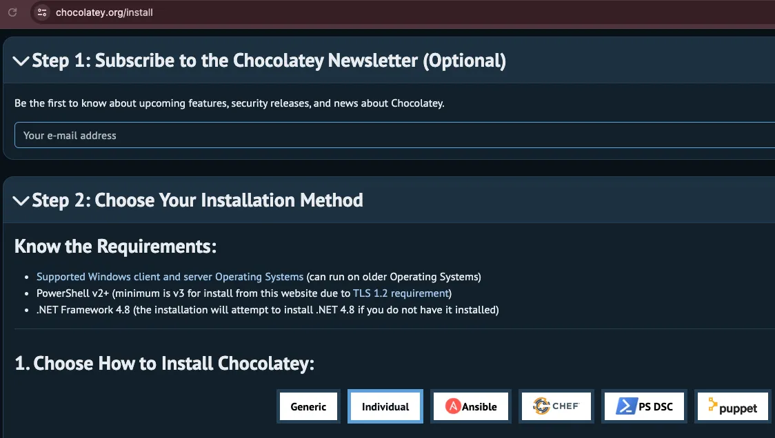 Install chocolatey