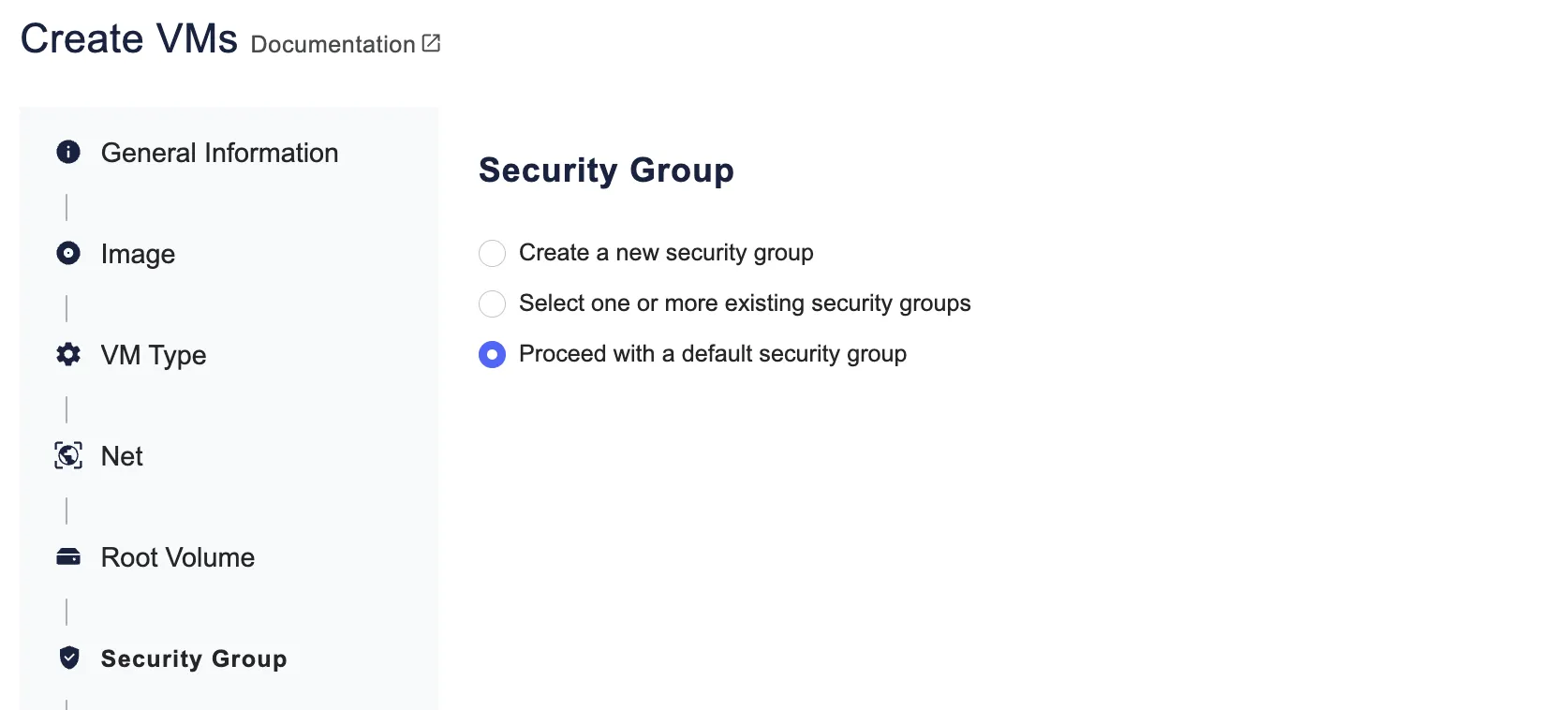 Security
group par défaut